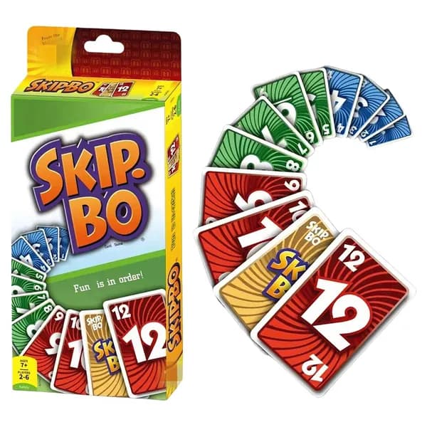 Настольная игра Skip-Bo для 2 6 игроков, карты из картона, размер 207 92 мм