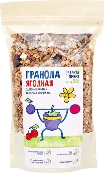 Гранола Зеленая линия Ягодная 300г