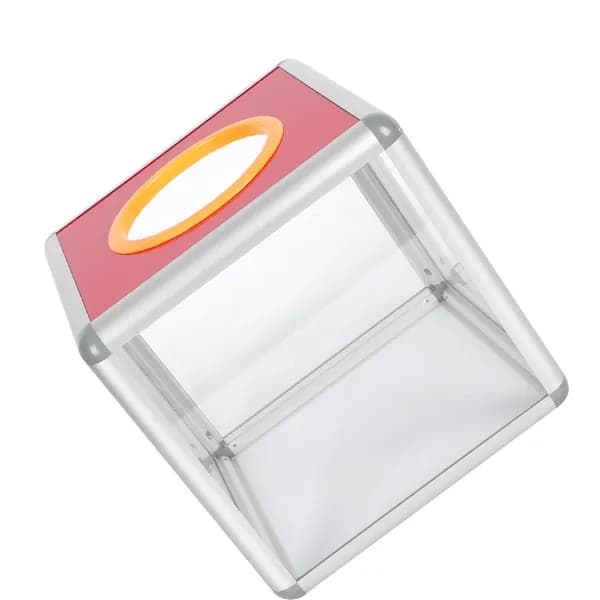 Прозрачный квадратный алюминиевый ящик для лотерей для хранения