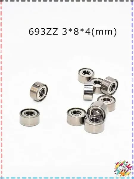 Миниатюрные подшипники 693ZZ 10шт 3 * 8 * 4 (мм) Металлические уплотнительные подшипники из хромистой стали