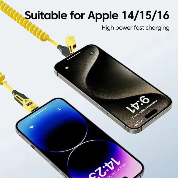 4in1 Кабель для быстрой зарядки TYPEC 65W с двойным наконечником, пружинный, автомобильный PD27W выдвижной кабель
