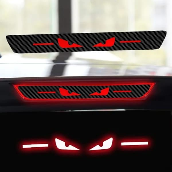 Наклейка на верхний стоп-сигнал General Motors, Devil Devil's Eye самоклеящаяся наклейка на задний фонарь из углеродного волокна, модифицирующая наклейка (1 шт.)