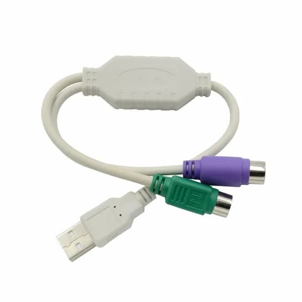 адаптер питания, Кабель-адаптер для клавиатуры и мыши USB2.0 male-PS/2 female Y-типа one-in-two