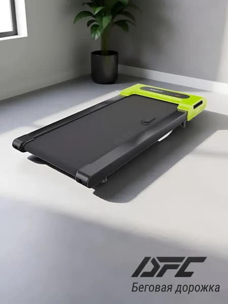 Беговая дорожка DFC AXEFIT TM200-3G электрическая для дома без поручней, компактная, ультратонкая, для ходьбы и бега до 110 кг, беговое полотно 95 х 40 см, скорость до 6 км/ч, зеленая