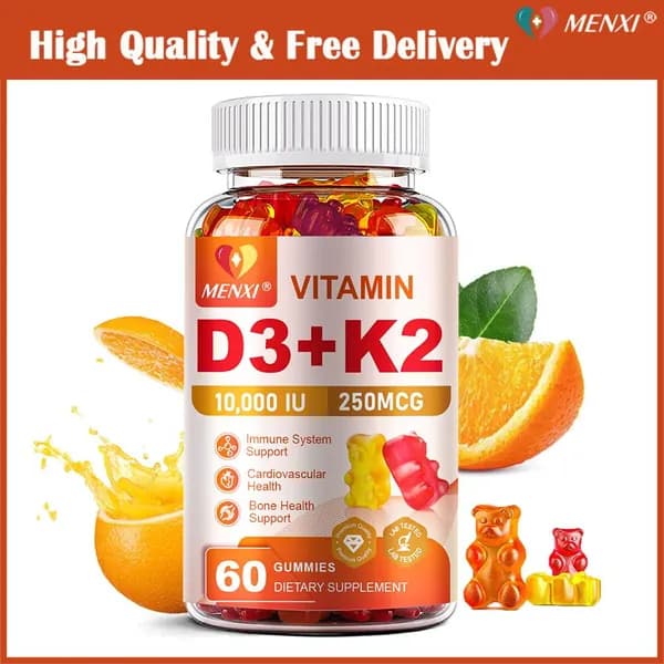 Витамин D3 1000 МЕ с К2-МК7 Дополнение витамина Сильные кости 60 Gummies