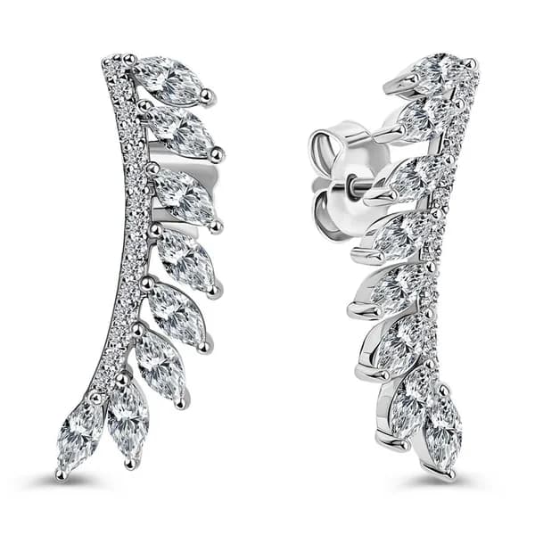 Серьги женские с фианитами серебро 925 пробы 585GOLD
