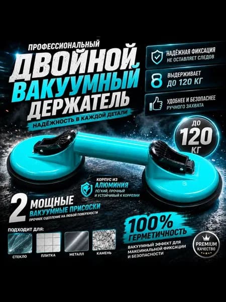 Стеклодомкрат двойная алюминиевая для стекла и плитки