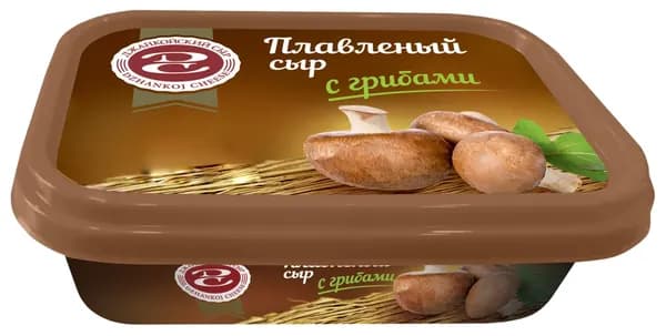 Сыр плавленый пастообразный с грибами с массовой долей жира в сухом веществе 55% 180г