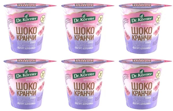 Dr. Korner Хлебцы Шококранчи, Клубника с йогуртом, 40 гр, 6 уп