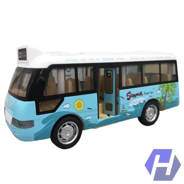 Эксклюзивный синий автобус со светом и звуком, игрушечный, детский