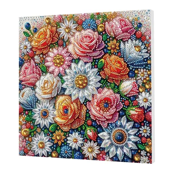 Диамантная картина DIY с рамкой, 25 25 см, круглые, фигурные и перламутровые стразы