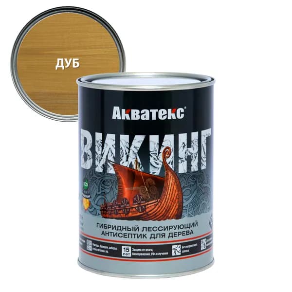 Гибридный антисептик Акватекс ВИКИНГ 0,75л дуб