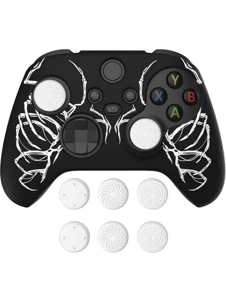 PlayVital силиконовый чехол Black Pure Series для контроллера Xbox Series X, противоскользящий мягкий защитный чехол, накладки на стики, для Xbox Core Wireless Controller