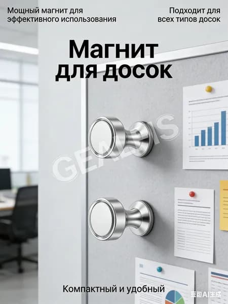 Магнит для доски, школы и дома, комплект 10 штук в металлическом корпусе