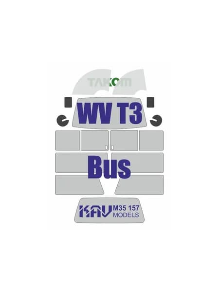 Окрасочная маска на Т3 Transporter Bus (Takom) 1:35 KAV M35 157