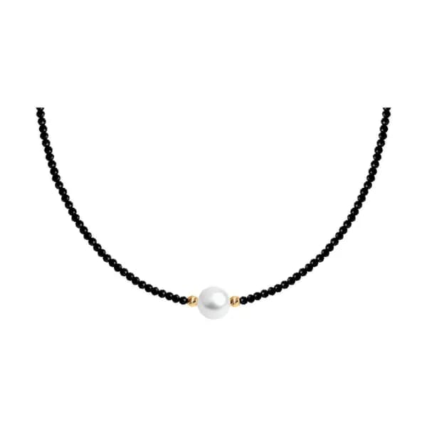 Золотое колье DIAMANT-ONLINE с шпинелью и жемчугом 585 пробы