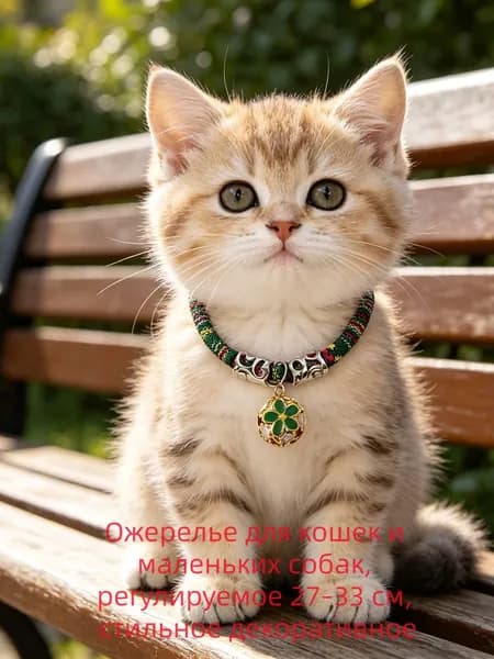 Ожерелье для кошек и маленьких собак, регулируемое 27 33 см, стильное декоративное