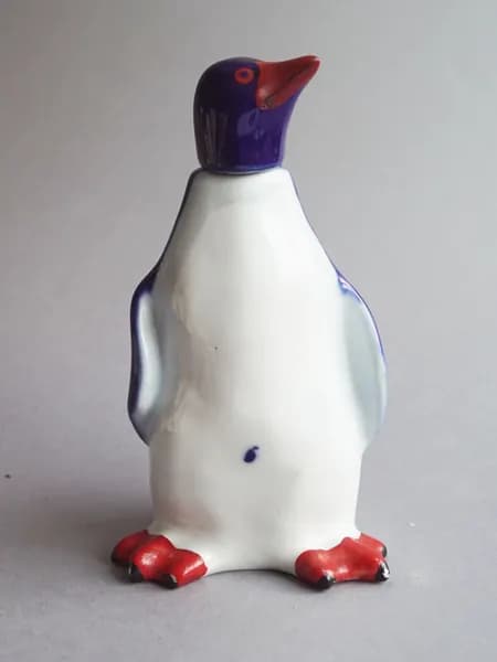 Винтажный штоф "Пингвин". Фарфор. ЛФЗ, СССР, 1960-1970 (Размер:120х90х200)