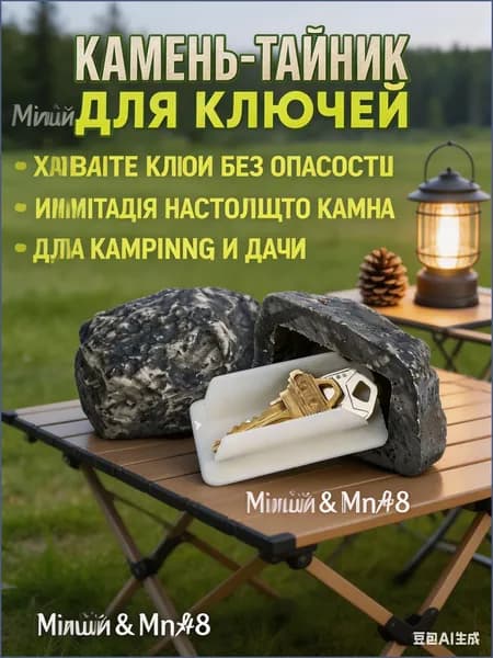 Камень для ключей с внутренним отделением, декоративная уличная ключница для дачи, двора, сада, гаража и крыльца