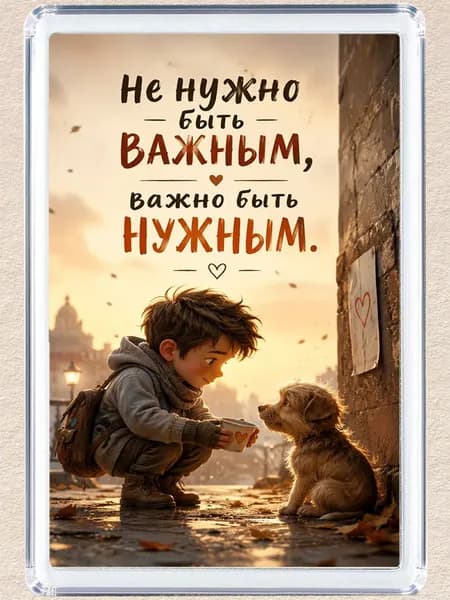 Магнит на холодильник "Не нужно быть важным"