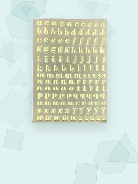 Наклейки металлизированные с блестками, буквы A-Z, - 9