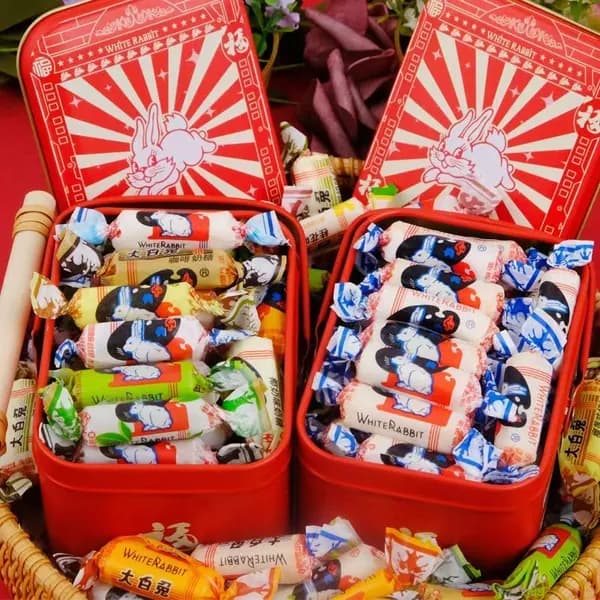 Эксклюзивный микс из оригинальных молочных конфет Белый Кролик 114 г представлен нежными фруктовыми жевательными подушечками