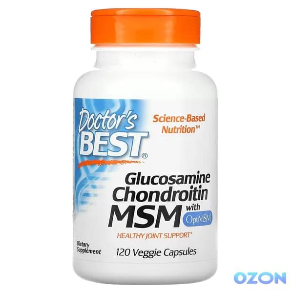 Глюкозамин хондроитин MSM, для суставов и связок Glucosamine Chondroitin MSM, 120 капсул