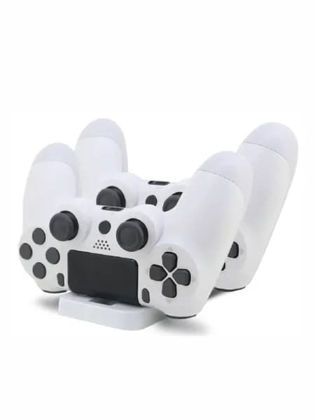 Зарядная база для джойстика контроллера P4 Pro/Slim, DOBE Dual Charging Dock, белая