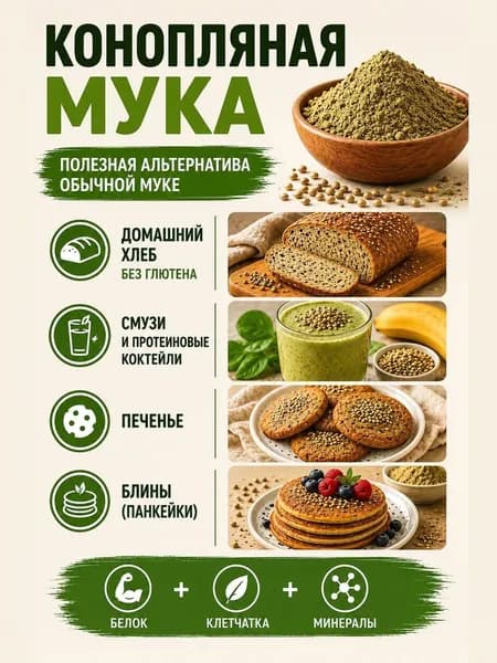 Конопляная мука 500 грамм