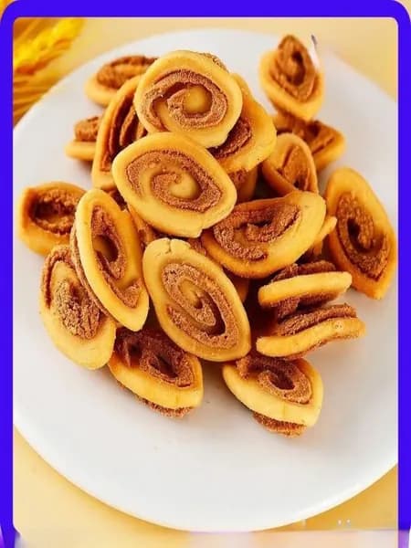 Хрустящее китайское печенье <кошачьи уши>, спиральная закуска к чаю, ностальгический снек