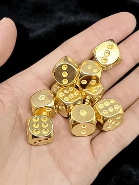 5 чисто медных ручных кубика - полированные настольные игровые кубики, прочный медный материал