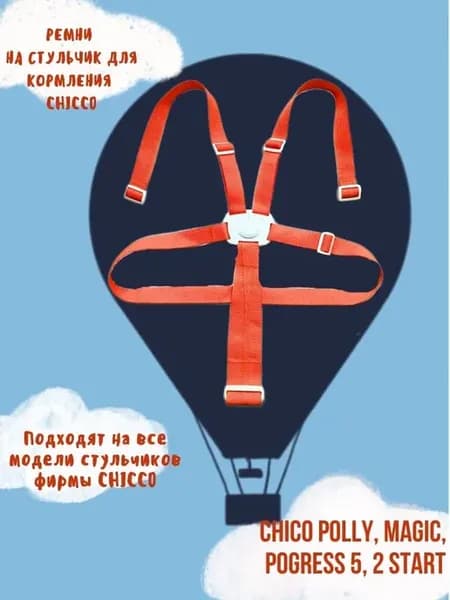 Пятиточечные ремни безопасности для стульчика Chicco