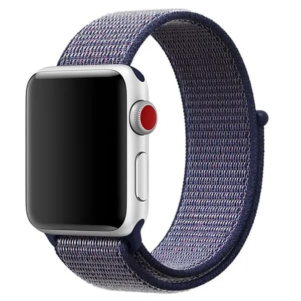 Нейлоновый ремешок для Apple Watch series 1-9 SE, SE 2, 1 и 2 Ultra, 42-44-45-49 mm / Эластичный тканевый браслет на липучке