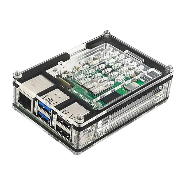Компьютерный корпус Акриловый корпус для Raspberry Pi 5, черный (YG1PU1UZ8LF7NB3WE9OW4.02-4A3XM10SJC)