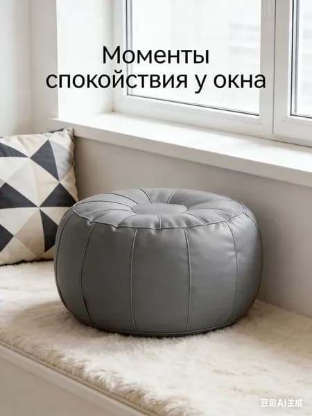 Бескаркасный диван, Винилискожа,серый