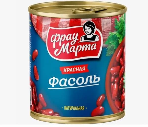 ФРАУ МАРТА фасоль красная натуральная, 400 г