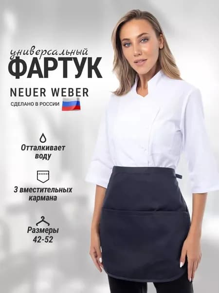 Фартук кухонный рабочий для официанта, унисекс, полуфартук короткий, поясной фартук