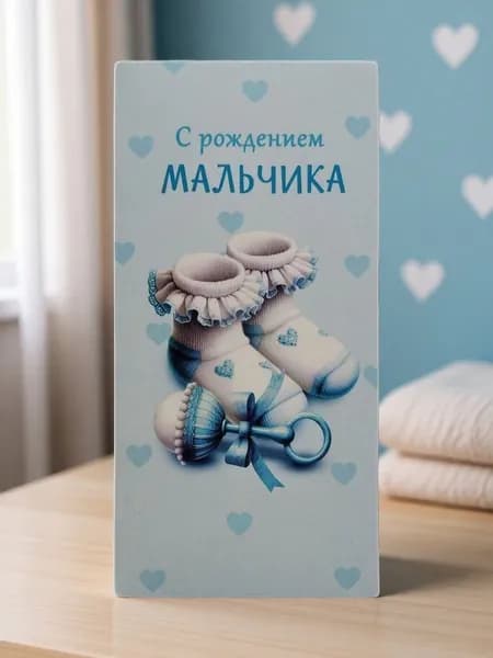 Конверт для денег и сертификатов на рождение ребенка (мальчика)