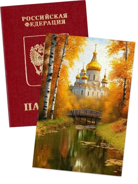 Чехол для паспорта церковь