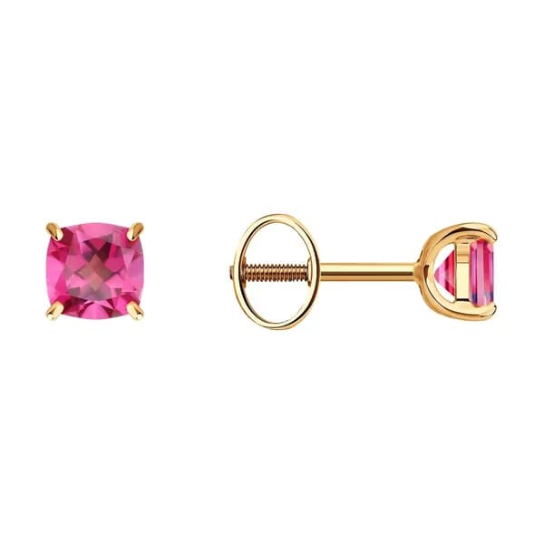 Золотые серьги DIAMANT-ONLINE с топазом 585 пробы