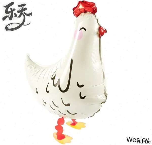 Шар 3D (23''/58 см) Ходячая Фигура, Курица, Белый, 1 шт.