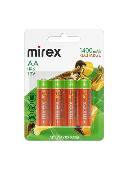 Mirex Аккумуляторная батарейка AA, 1,2 В, 1400 мАч, 4 шт