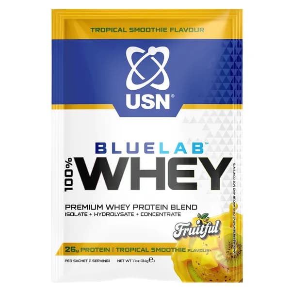 USN Протеин сывороточный, BlueLab Whey 34 грамм (тропический смузи)