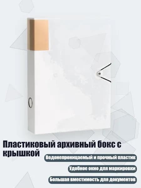 Пластиковый архивный бокс с крышкой, Белый
