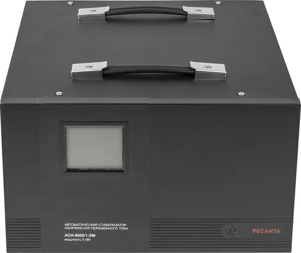 Стабилизатор напряжения Ресанта АСН-5000/1-ЭМ (однофазный, 140 В - 260 В, 26,3 А, 5 кВт, 50 Гц, клеммы, LCD-дисплей)