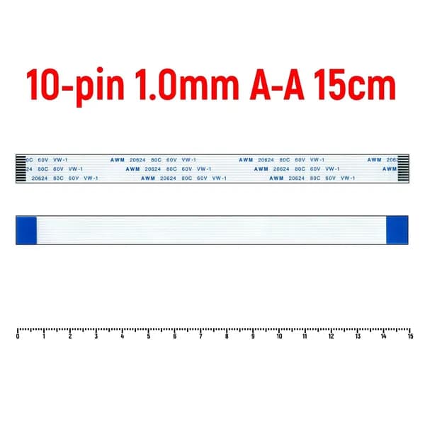 FFC Шлейф 10-pin Шаг 1.0mm Длина 15cm Прямой A-A