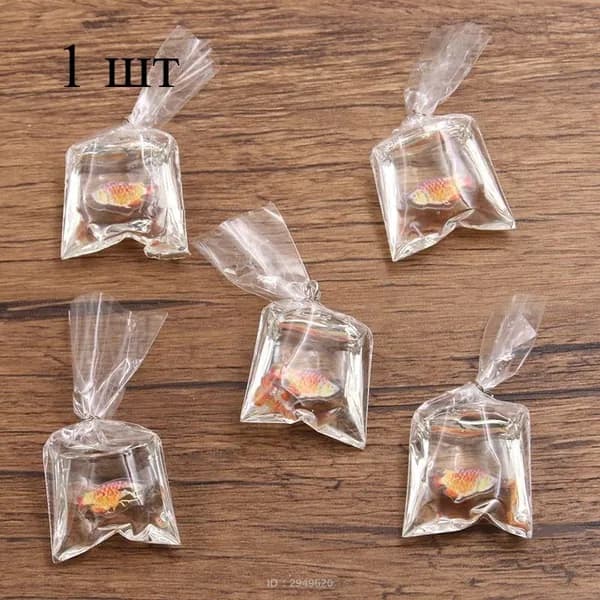 1pcs 23 * 52 мм прозрачная смола имитация декоративной рыбки кулон