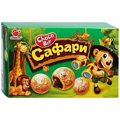 Печенье затяжное Orion Choco Boy Safari с глазурью и шоколадом, 42г, 1 шт