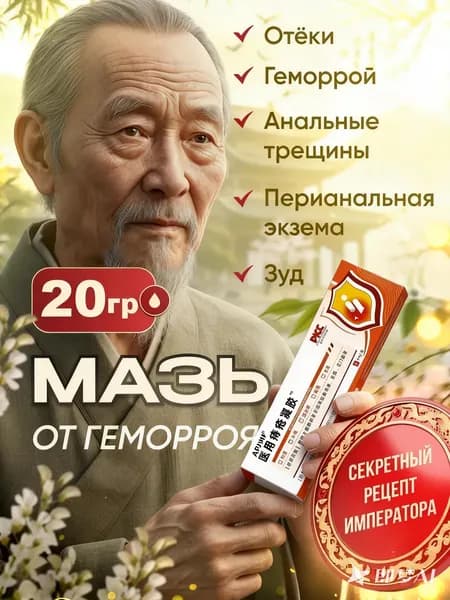 Китайская чудо мазь от геморроя, 100% натуральная, лечит геморрой и анальные трещины, снимает боль, уменьшает отек и дискомфорт, как для мужчин, так и для женщин, 20 г.