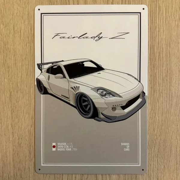 Табличка металлическая интерьерная JDM Nissan Fairlady Z Ниссан